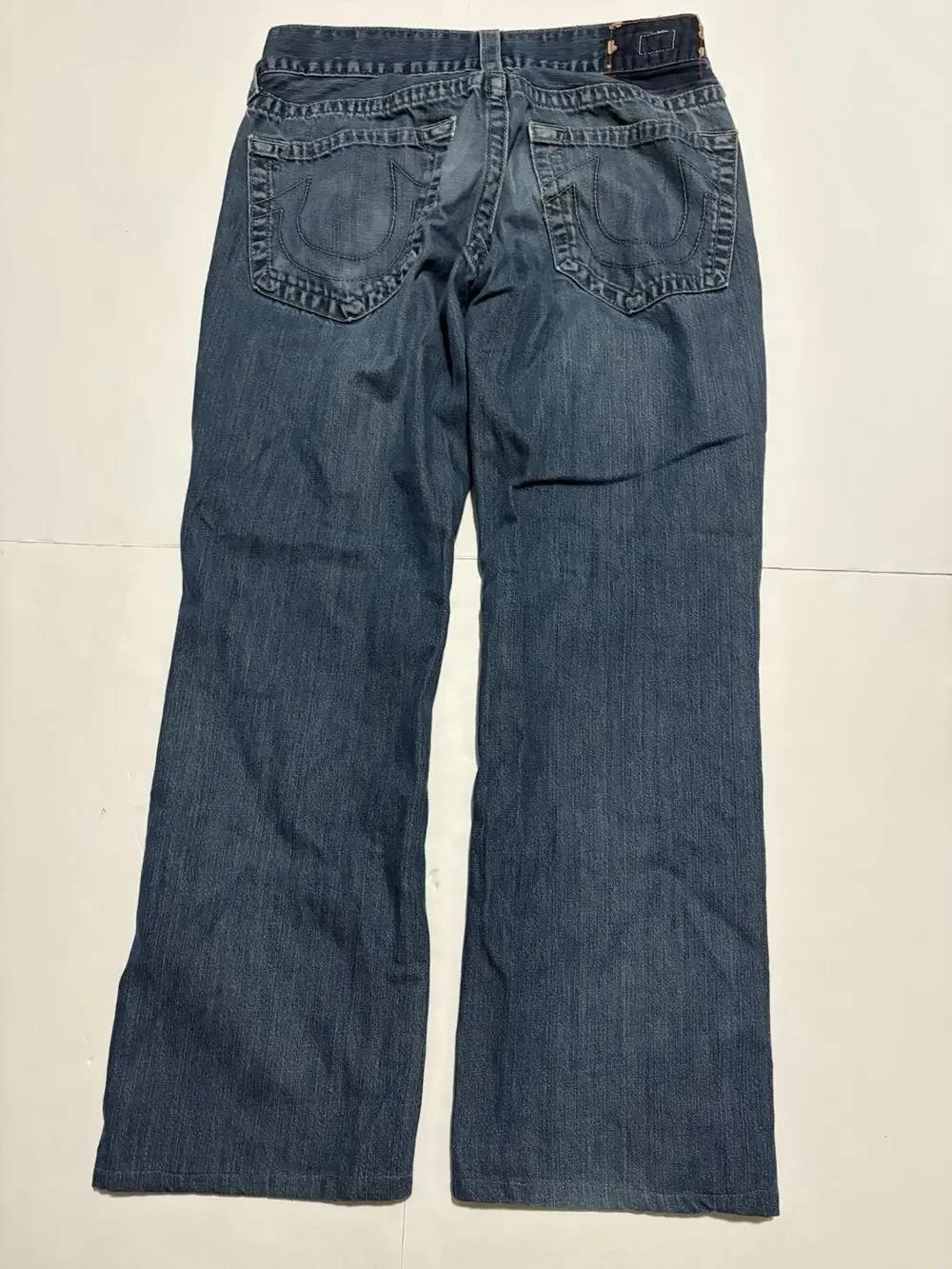True Religion Jeans Mens 33 Made in USA Straight Leg Blue Denim Y2K